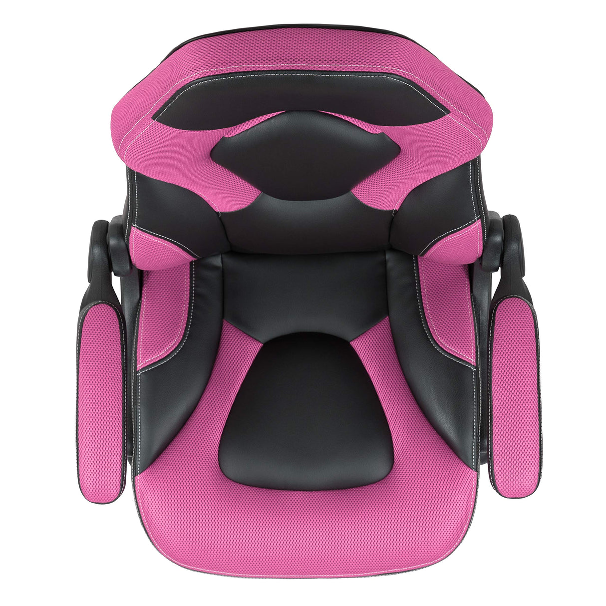 Flash Furniture X10 High-Back LeatherSoft Racing Style Gaming Chair with Flip-Up Arms, Ergonomic Padded Swivel Computer Chair, Pink/Black Flash Furniture
