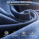 ovios 12 Pieces Patio Furniture Set, Outdoor Wicker Sectional Sofa with Glass Table Comfy Cushions, Modern Modular Deep Seat Couch Rattan Conversation Set, Denim Blue ovios