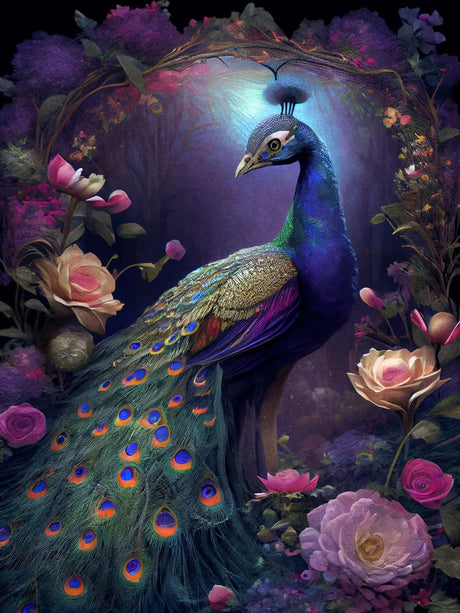 Ceaco - Glow in The Dark - Peacock Glow - 750 Piece Jigsaw Puzzle Ceaco