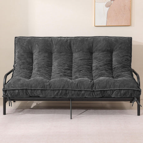 cidludto 8 Inch Queen Size Futon Mattress, Extra Thick Futon Sofa Bed Upgraded Japanese Floor Mattress Queen Floor Futons Mattresses with Tie Foldable Japanese Futon Mattress 8", Grey cidludto