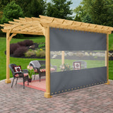 Covers & All Outdoor Clear Panel Curtain, 12 oz Vinyl Outdor Curtains for Patio, Waterproof & Weather Resistant Tarp with Brass Grommets for Pergola, Porch, Gazebos, Balcony (8' H x 15' W Feet, Gray) Covers & All