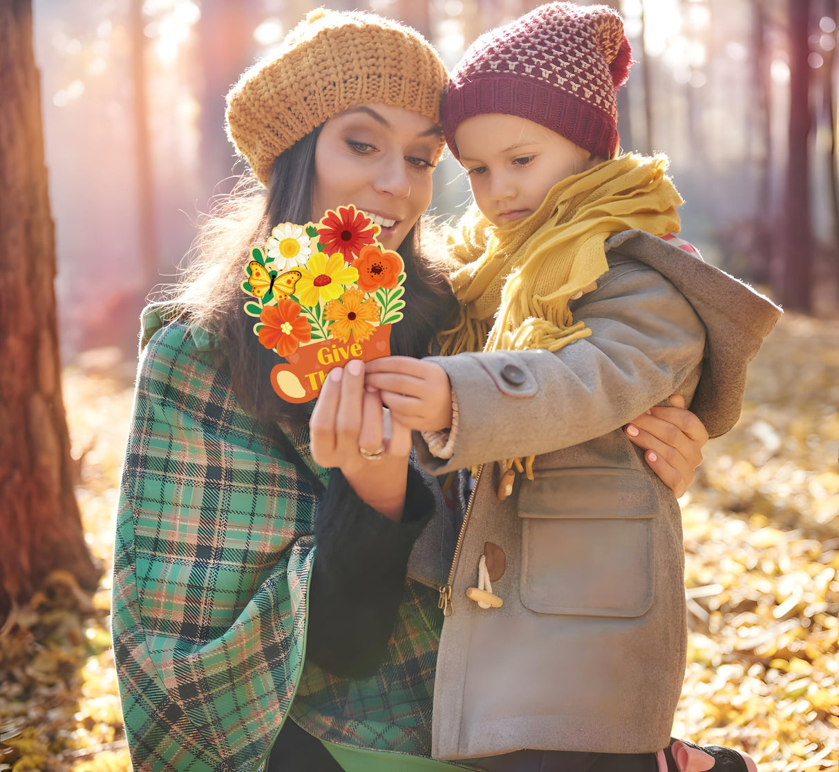 80UncleKimby 36 Set Fall DIY Craft for Kids - Thanksgiving Flower Card Making Kit with Autumn Greeting Cards Stickers Envelopes Set Gifts for Classroom School Activities 80UncleKimby