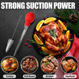 OLESBUR Premium Turkey Basters for Cooking – Baster Syringe for Hot Liquids – Meat and Food Injector – Essential Thanksgiving Cooking Tool – Turkey Baster Large with Cleaning Brush (Red) OLESBUR
