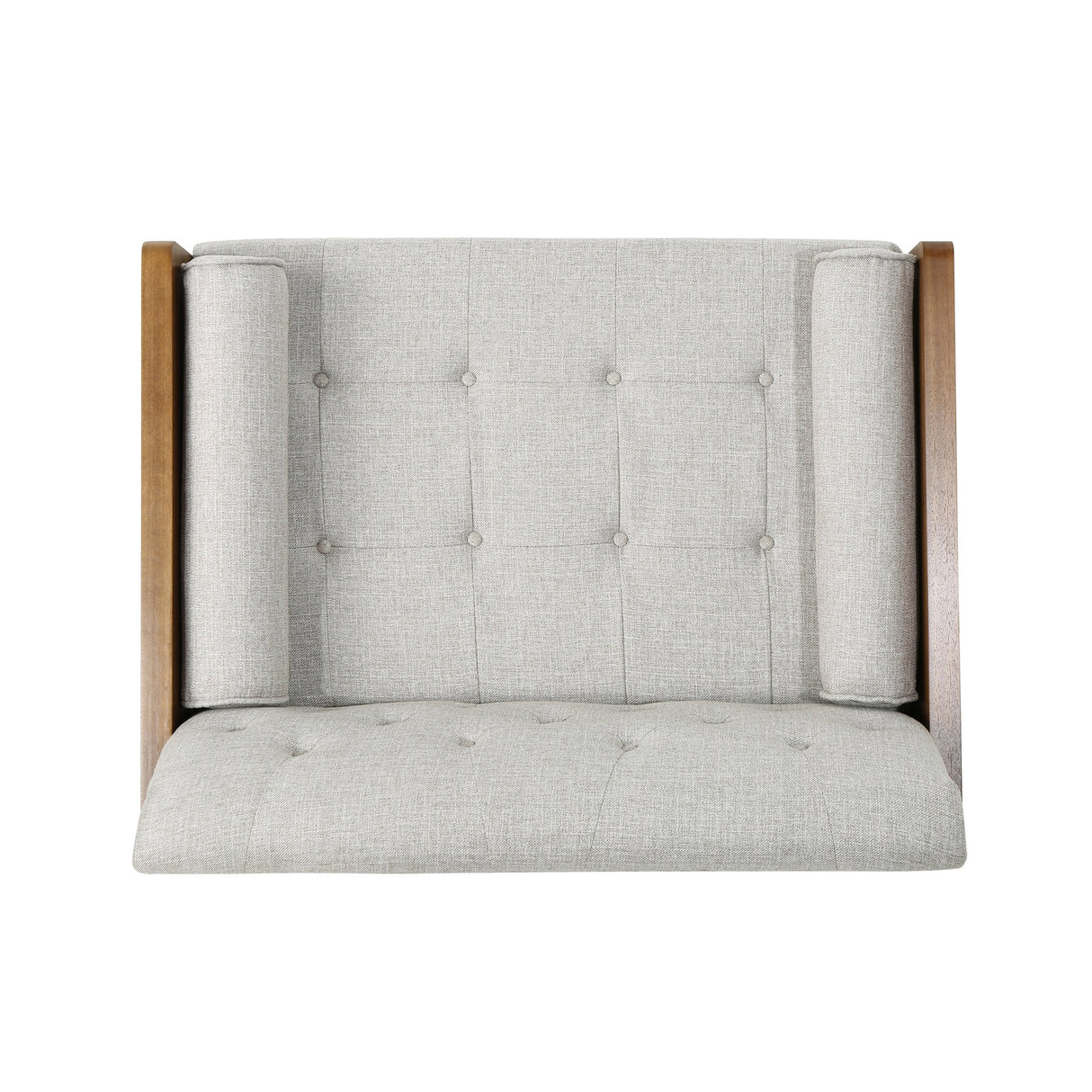 Christopher Knight Home Greta Mid Century Modern Fabric Club Chair, Beige, Dark Walnut 30.5D x 37.75W x 33H in Christopher Knight Home