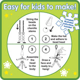 READY 2 LEARN Christmas Crafts - Create Your Own Bead Elves - Set of 4 - DIY Ornaments for Kids - Christmas Tree Decoration - All Materials Included READY 2 LEARN