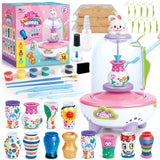 Pottery Wheel for Kids for Beginners, Mini Pottery Wheel,18 Miniature Clay Projects with 3 Pack Air Dry Clay, Arts and Crafts for Kids Ages 8-12 HEJIN