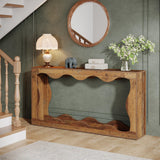 Tribesigns 63 Inches Farmhouse Console Table with Storage, Couch Table Behind Sofa, Long Entryway Sofa Station, Narrow Console Stand, Hallway Stand for Entryway Living Room, Mix Brown Tribesigns