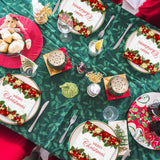 JarThenaAMCS 50Pcs Merry Christmas Paper Napkin Poinsettia Floral Xmas Ball Disposable Dinner Napkin Luncheon Napkin for Winter Party Supplies JarThenaAMCS