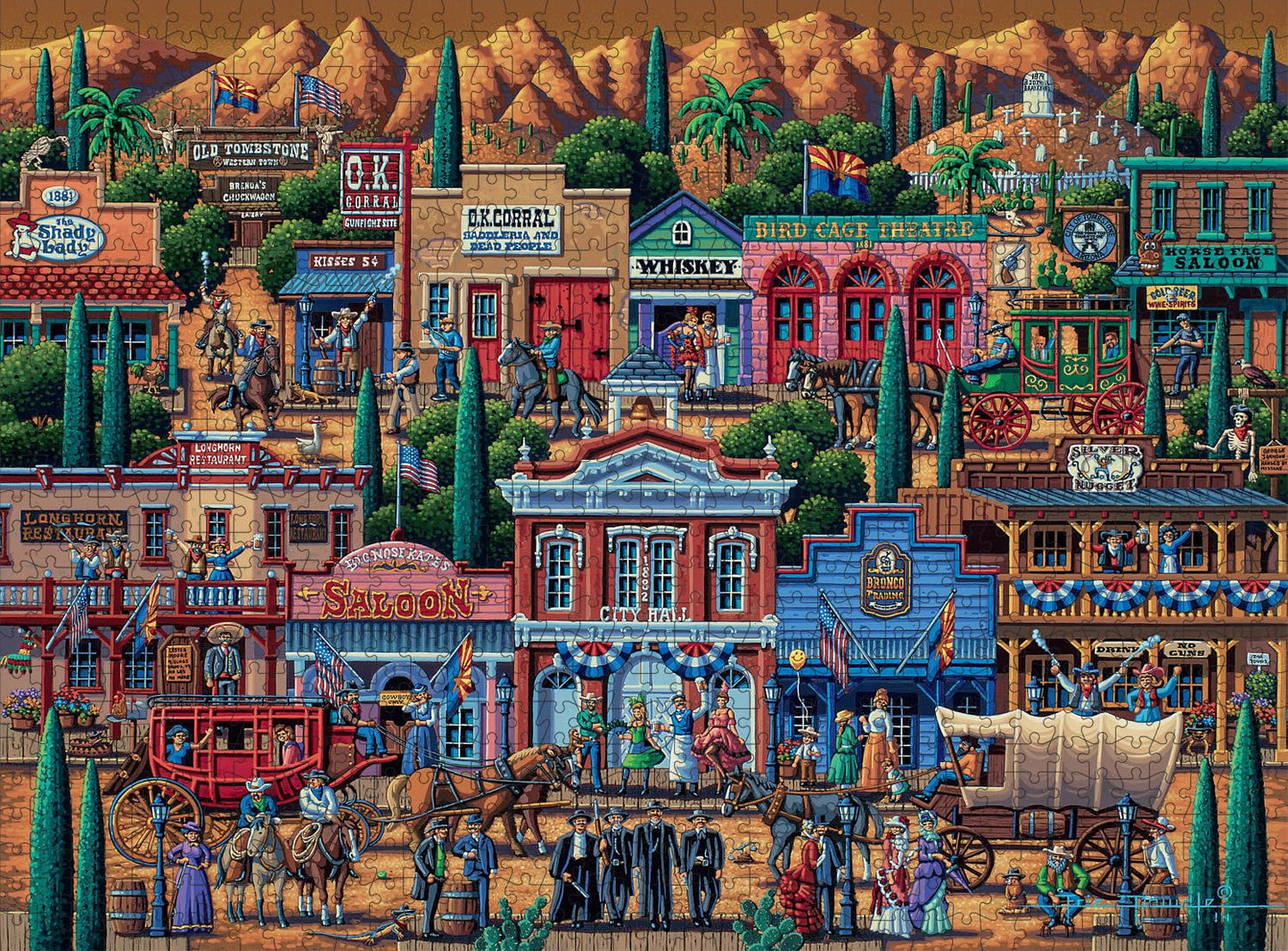 Buffalo Games - Eric Dowdle - Tombstone - 1000 Piece Jigsaw Puzzle for Adults -Challenging Puzzle Perfect for Game Nights - Finished Size is 26.75 x 19.75