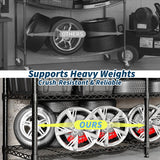 Tioutbot 59" H Storage Shelves 1000 LBS Metal Shelving, 70.8" Wide Wire Shelf 5-Tiers Storage Shelving Unit Heavy Duty, L-Shaped Wire Rack for Kitchen Office Pantry Garage Tioutbot