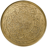 HOMCOM 24" Round Coffee Table with Hammered Tray Top, Vintage Metal Center Table for Living Room, Bedroom, Side Table, Gold HOMCOM