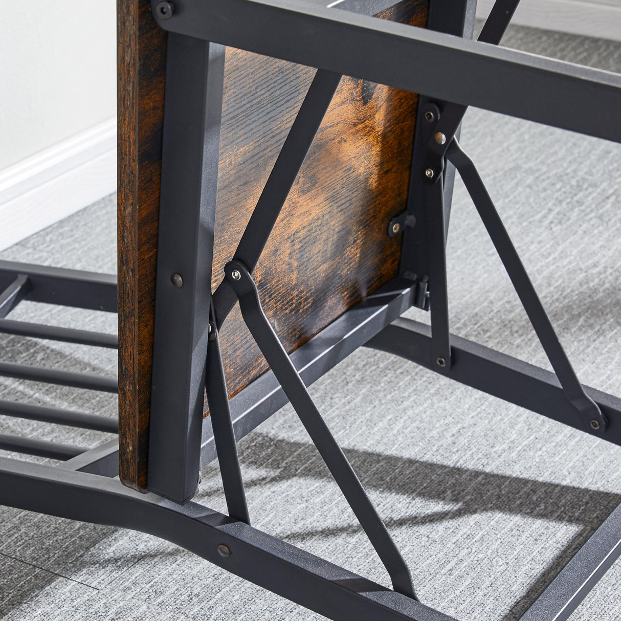 Rpuzonier Folding Dining Chairs Set of 2, Foldable Wood Kitchen Chairs with Metal Frame, Retro Folding Chair Portable and Assembled Folding Kitchen Chair for Apartment, Small Space (Set of 2) Rpuzonier