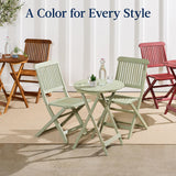 Best Choice Products 3-Piece Acacia Wood Bistro Set, Folding Patio Furniture for Backyard, Balcony, Deck w/ 2 Chairs, Round Coffee Table, Teak Finish - Mint Best Choice Products