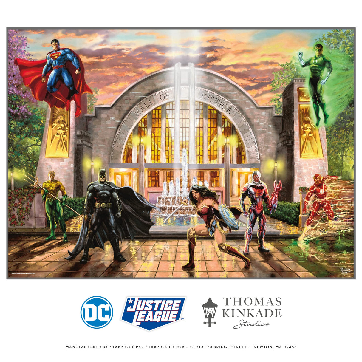 Ceaco - Thomas Kinkade - DC Comics - Hall of Justice - 1000 Piece Jigsaw Puzzle Ceaco