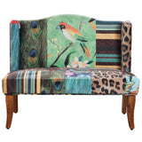 Benjara, Multicolor Benzara Vesta Bird Collage Print Settee Benzara