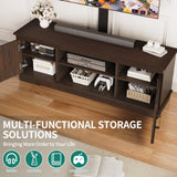 YITAHOME Farmhouse TV Stand with Mount, Sturdy TV Stand Mount for 32/45/55/60/65/70 inch TVs, Entertainment Center with Adjustable Shelf, TV Cabinet Media Console for Living Room, Espresso YITAHOME