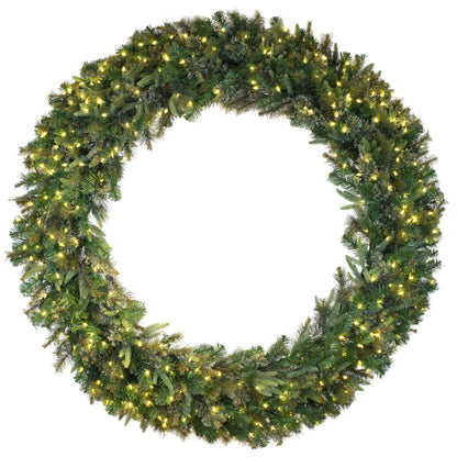 Vickerman 60" Cashmere Pine Artificial Christmas Wreath - 400 LED Italian Lights - Hand Wrapped to Minimize The Appearance of Wire - Wreath for Front Door Wreath for Mantle