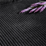 83.86" Couch Sofa with Extra Deep Seat, Modern Corduroy Fabric Sofa Cloud Couch with 2 Cup Holders, Comfy Upholstered 3 Seater Sofa Bed Couches for Living Room, Apartment, Office, Black SLEERWAY
