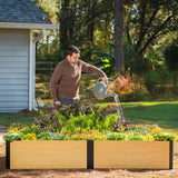 Woodgrain Series Raised Garden Bed, 4' x 8' Outdoor Wooden-Look Metal Planter Box for Gardening Vegetables Flowers Herbs Vego garden