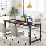 Tribesigns Modern Computer Desk, 70.8 x 31.5 inch Large Office Desk Computer Table Study Writing Desk Workstation for Home Office, Rustic/Black Tribesigns