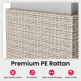 Pamapic Patio Furniture Set, 7 Pieces Modular Outdoor Sectional,Wicker Patio Sectional Sofa Conversation Set, Rattan Sofa with Coffee Table and Washable Cushions Covers, Grey Rattan(Grey Cushions) Pamapic