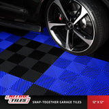 IncStores FlooringInc's Nitro 12"x12" Snap-Together Garage Flooring Tiles, Non-Slip Interlocking Plastic Floor Mat, Garage Organization & Storage, Vented, Midnight Black, 52 Tiles, 52 Sq/Ft IncStores