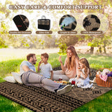 Wallona Outdoor Rugs 5x8 ft Patio Waterproof Clearance Indoor Outdoor Carpet for Patio Plastic Straw Reversible Area Rugs Mat for RV, Camping, Balcony, Beach, Picnic, Porch, Boho Black & Brown Wallona