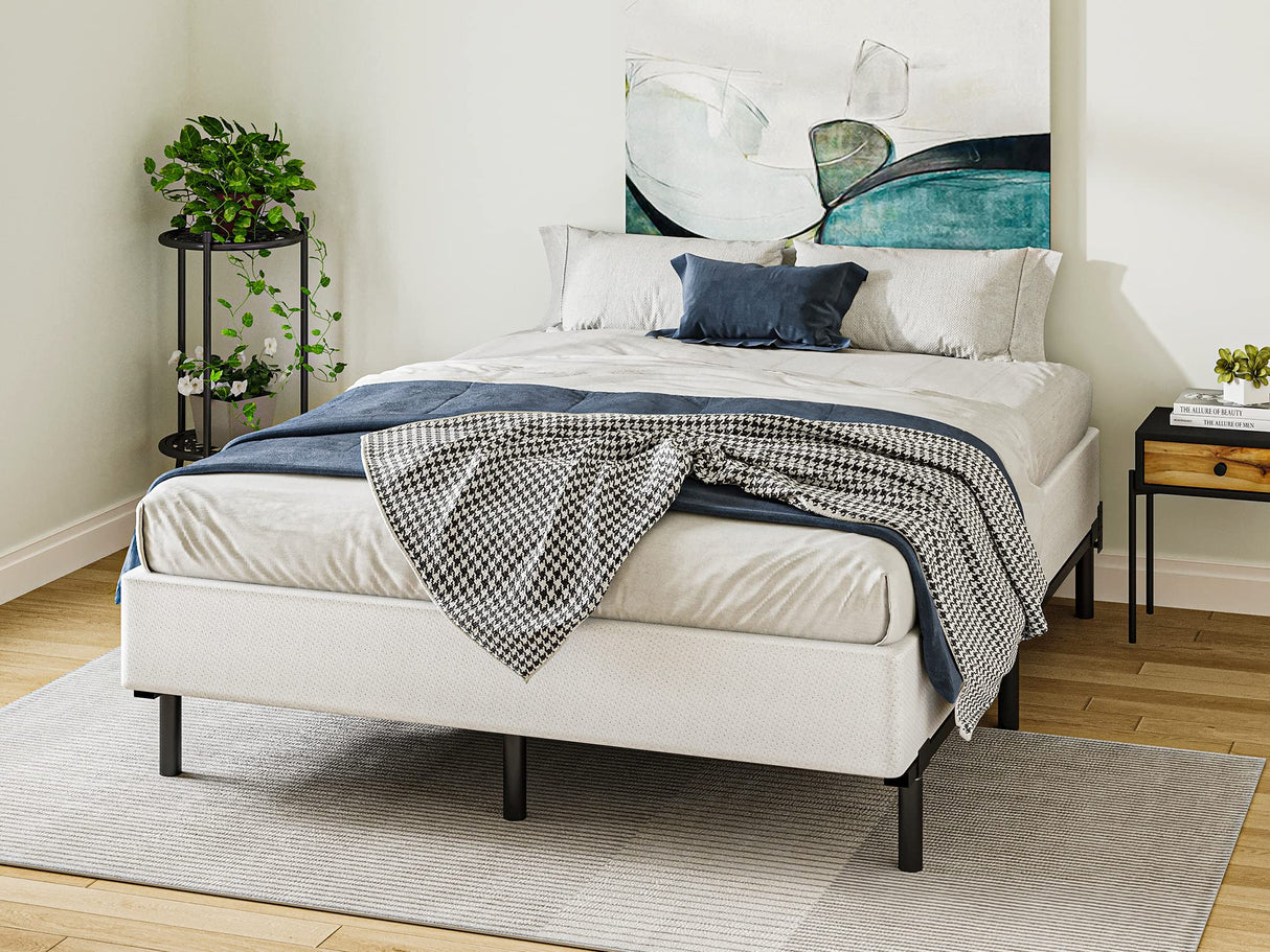 RLDVAY Box-Spring-Queen, 9 inch Metal Queen Box Spring Only, Heavy Duty Queen Size Box Spring with Fabric Cover, Easy Assembly, Non Slip, Noise Free RLDVAY