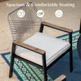 HERA'S HOUSE 9 Pieces Patio Table and Chairs Set, Outdoor Dining Set for 8, 8 x Cushioned Rattan Patio Chairs and 1 x Extendable Dining Table, Outdoor Rattan Dining Table Set for Lawn Garden Backyard HERA'S HOUSE