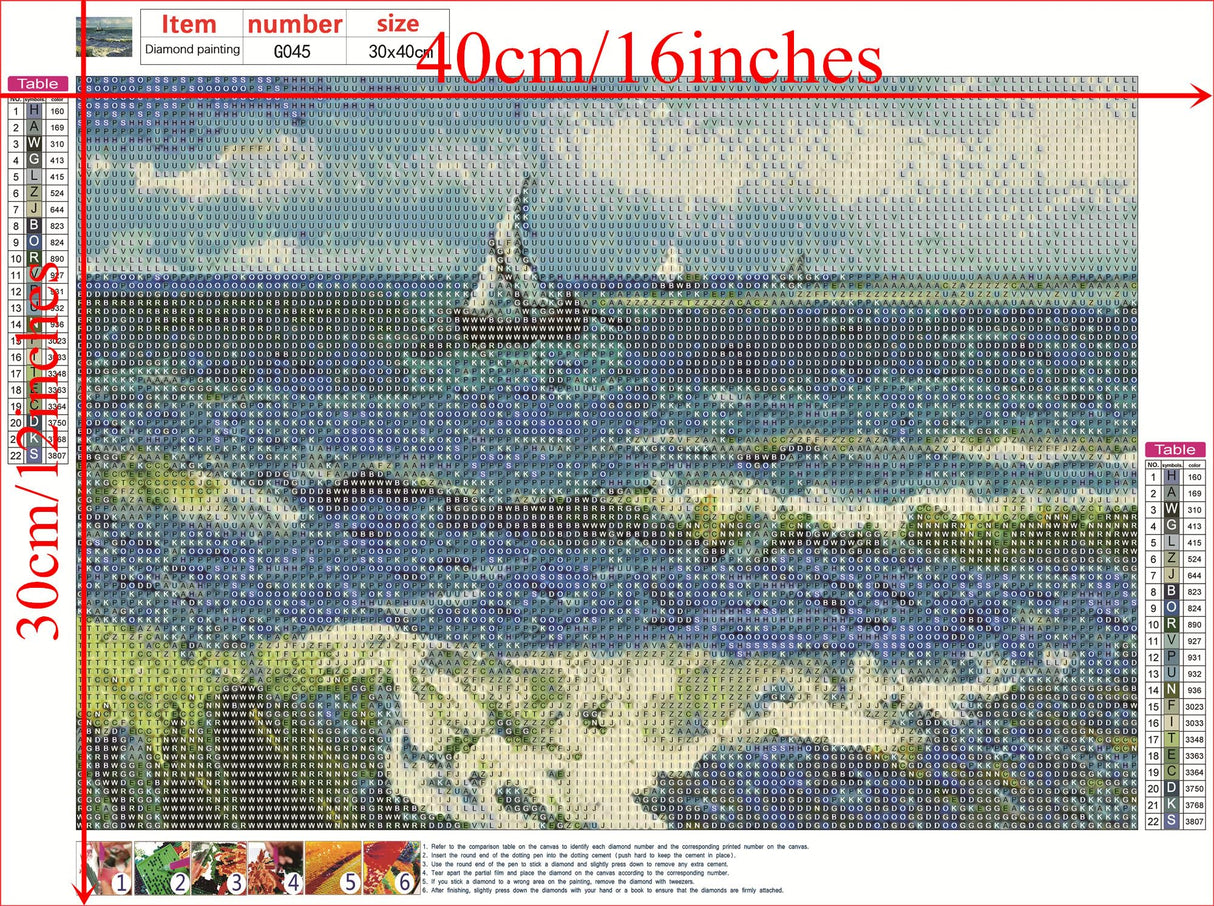NIHO-JIUMA Van Gogh Diamond Painting Kits Seascape, 5D DIY Full Drill Diamond Art Gift for Adults/Teen, Home Decoration (30X40cm/12x16inches) NIHO-JIUMA