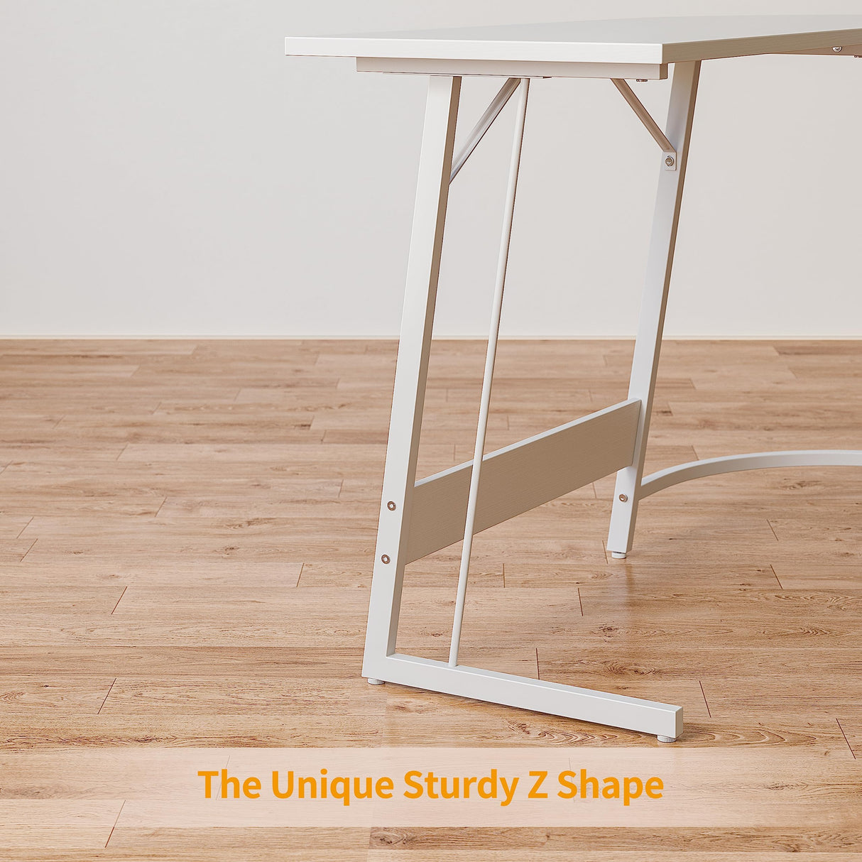 Cubiker L Shaped Desk, Computer Corner Desk, Gaming Desk with Monitor Stand, Home Office Study Writing Workstation, Space-Saving（47 Inch White） Cubiker