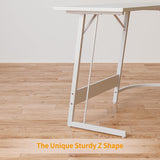 Cubiker L Shaped Desk, Computer Corner Desk, Gaming Desk with Monitor Stand, Home Office Study Writing Workstation, Space-Saving（47 Inch White） Cubiker