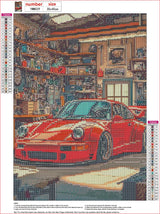 MXJSUA DIY 5D Diamond Painting Kits for Adults, Red Sports Car Diamond Art Painting Full Drill Crystal Rhinestone Embroidery Craft Kits for Home Wall Decor Gifts, 12x16inch MXJSUA