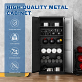 Fesbos Metal Storage Cabinet-71” Tall Steel File Cabinets with Doors and 5 Adjustable Shelves-Black Steel Storage Cabinet for Home,Kitchen, School, Office, Garage Fesbos