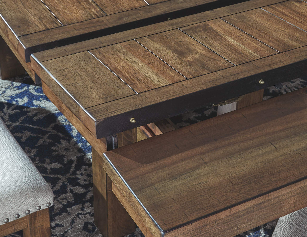 Signature Design by Ashley Moriville Farmhouse 36” x 30” Dining Extension Table, Seats up to 8, Brown Signature Design by Ashley