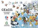 Ceaco - Disney Holiday - Together Time - Mickey & Minnie Skating - 400 Piece Jigsaw Puzzle Ceaco
