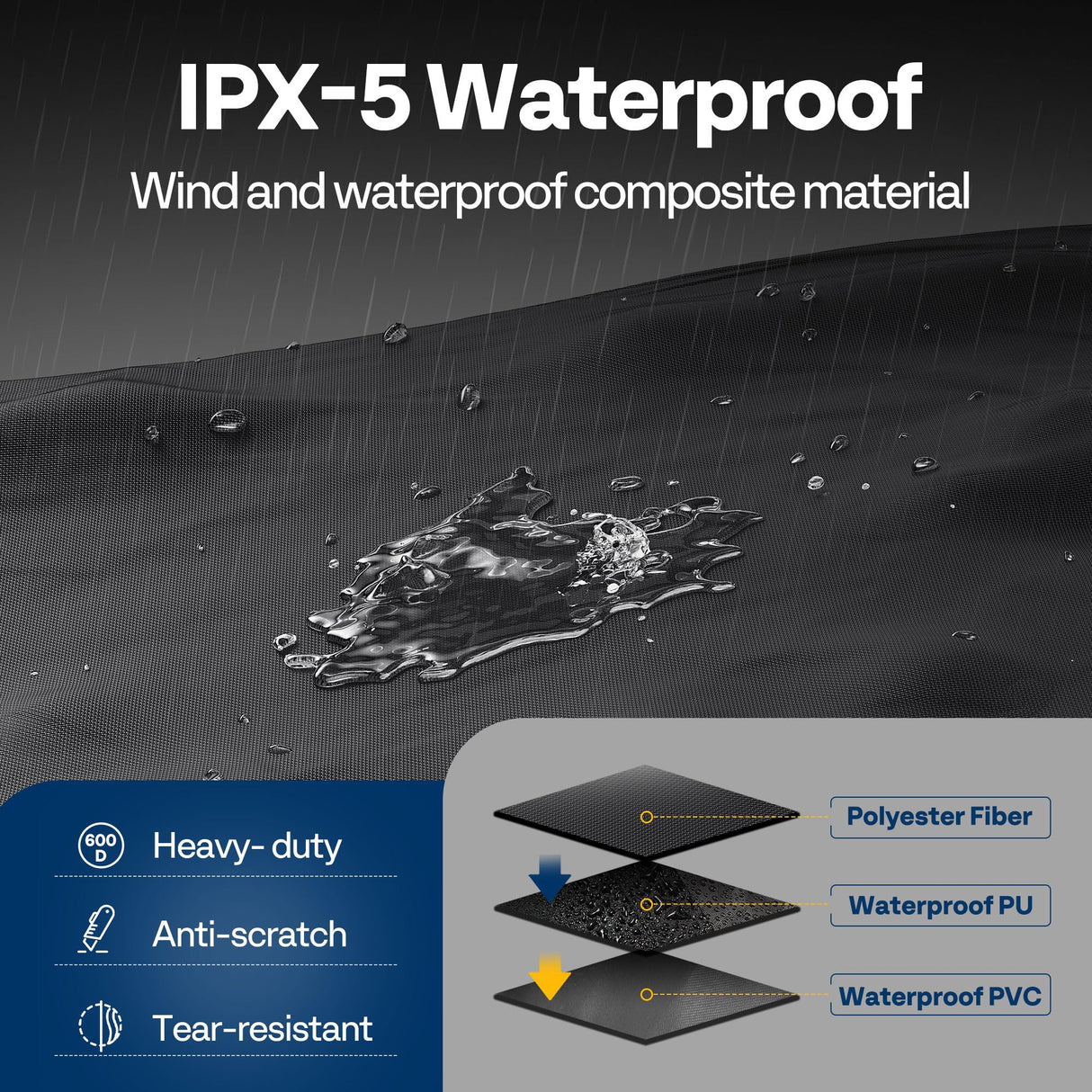 VIVOHOME 4ft Waterproof Log Rack Cover, Heavy Duty 600D Oxford Outdoor Firewood Storage Cover with Zipper and Hook Loop Tape (Log Rack not Included) VIVOHOME