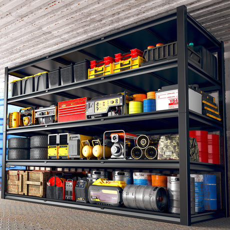 REIBII 60" W Garage Shelving 3000LBS Heavy Duty Storage Shelves, Adjustable 5 Tier Metal Shelves for Storage Rack Industrial Shelf, Garage Storage Shelving Unit, 60" W x 24" D x 72" H REIBII