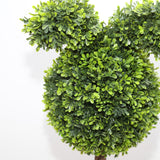 27'' Artificial Bunny Shaped Topiary Trees with Ground Spike Set of 2, Outdoor Indoor Faux Boxwood Topiary Ball Bushes Potted Fake Shrubs Front Porch Decor Outside Garden Damomo