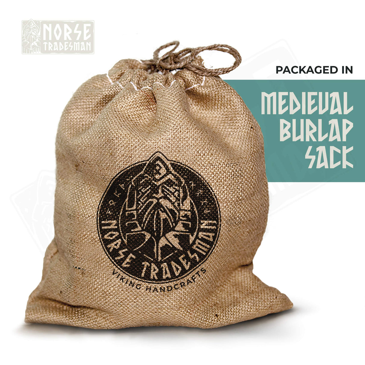 Norse Tradesman Wooden Beer Mug - 100% Handcrafted Ale Tankard - Includes Medieval Gift Sack - 32 oz Norse Tradesman