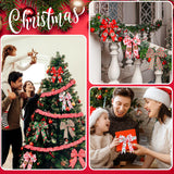 Yingzhao 6 Rolls 30 Yards Christmas Candy Peppermint Wired Edge Ribbon Christmas Candy Ribbon Burlap Ribbon Red Green Candy Cane Fabric Craft Ribbon For Christmas Tree Decoration Gift Wrapping Wreaths Yingzhao