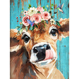 Diamond Painting Kits for Adults&Beginners DIY 5D Diamond Art Paint with Round Diamonds Full Drill Cow Gem Art Painting Kit for Home Wall Decor Gifts(12x16inch/30×40cm) TINY FUN