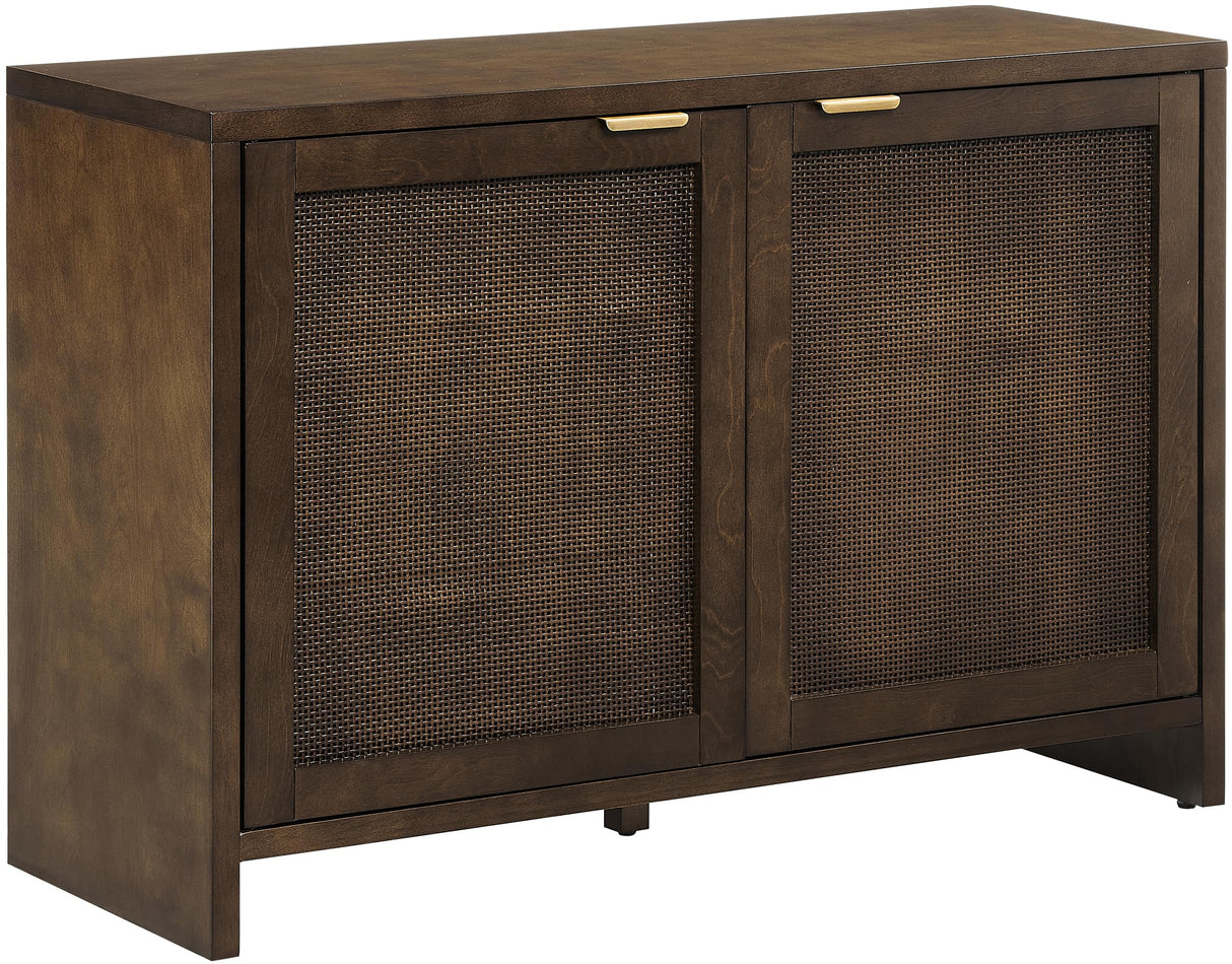 Crosley Furniture Kenji Media Console, Record Player Stand with Vinyl Storage, Modern Home Organizer, Dark Brown Crosley Furniture