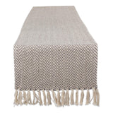 DII Woven Basic Tabletop Collection Chevron Table Runner, 15x72, Gray DII
