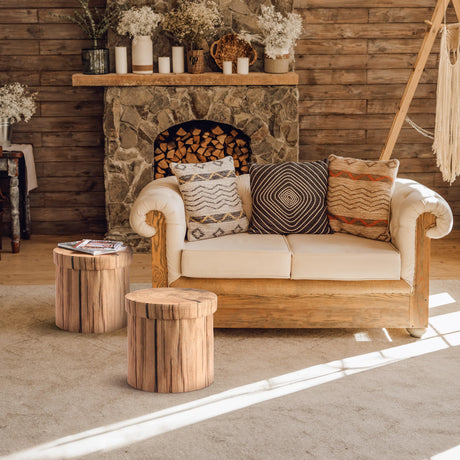 Sorbus Tree Stump Stool, Toy Storage Ottoman 15 Inch Fake Tree Stumps Log Stool Storage, Artificial Tree Trunk, Perfect Footstool Kids Toy Chest, Rustic Log Cabin Decor Bench, Pedestal (2 Pack) Sorbus