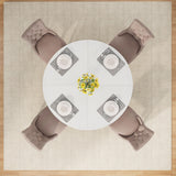 Tribesigns Round Dining Table Wood Kitchen Table for Dining Room, 47 in Dinning Room Tables for 4-6, Circle Dinner Table with Wooden Tabletop and Cross Base for Kitchen, White Tribesigns