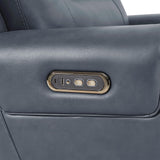 Watson & Whitely Genuine Leather Power Recliner Chairs for Adults, Lay Flat Recliner with Power Headrest, USB Ports and Cup Holders, Electric Reclining Sofa for Living Room, Bedroom, Navy Watson & Whitely