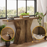 Tribesigns Farmhouse Entryway Table, 55.12 Inch Console Table Behind Sofa Table, Wood Sofa Table Narrow Hallway Table, Foyer Entry Table with K-Shaped Frame for Entrance Living Room, Rustic Brown Tribesigns