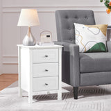 Yaheetech Bedside Table Set of 2, Nightstand with 3 Drawer and Solid Wood Legs, Accent Night Stand with Storage Cabinet for Home Office/Small Space, 16″ D × 16″ W × 24″ H, White Yaheetech