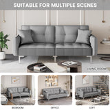 Yaheetech Sleeper Sofa Couch Bed Convertible Sofa Modern Futon Couches Sofas Bed Fold Up and Down Linen Fabric Recliner Couch for Living Room Gray Yaheetech